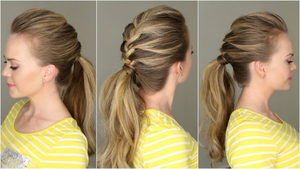 Freely Tied French Braid ponytail